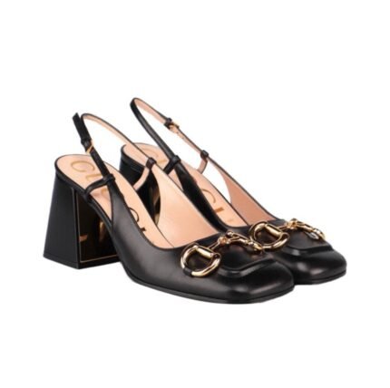 Gucci Buckle High Heels Slide Sandal